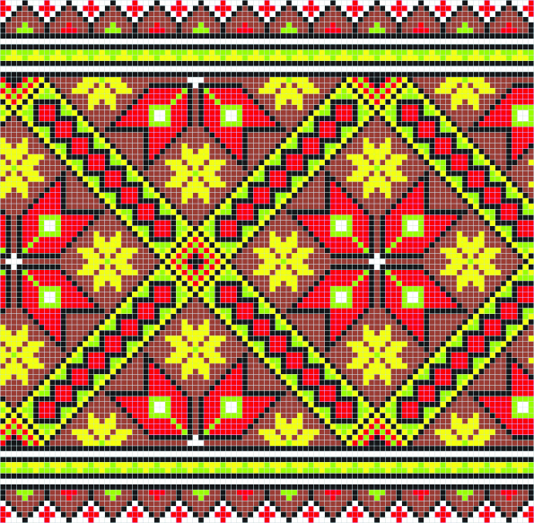 fabric pixel pattern template colorful flat symmetrical decor