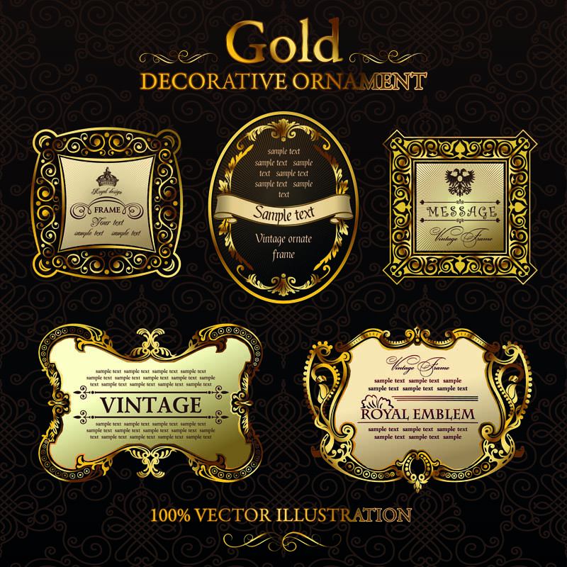 vintage label template elegant luxury european golden decor