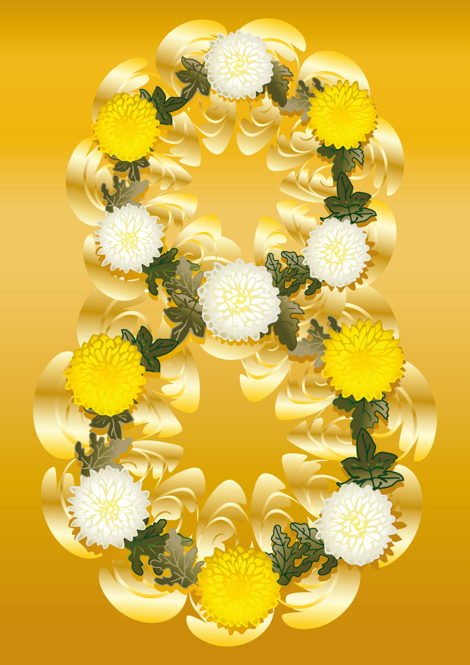 woman day background modern colorful floras number layout