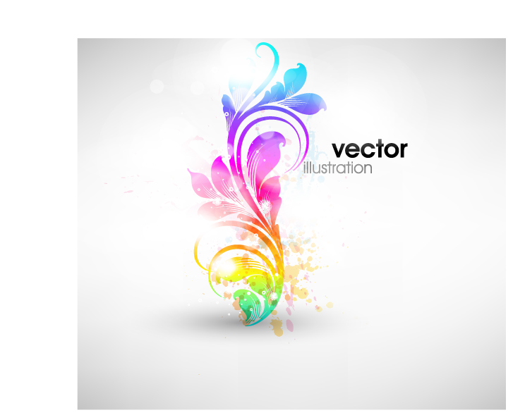 decorative background bright shining colorful curves