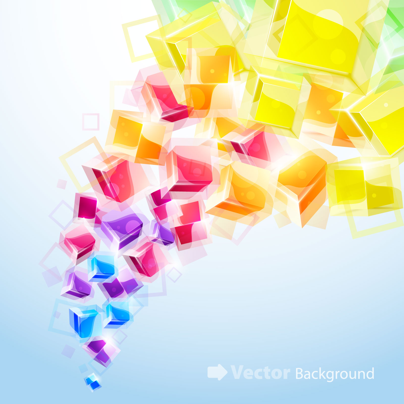 cubic background colorful dynamic 3d blurred decor