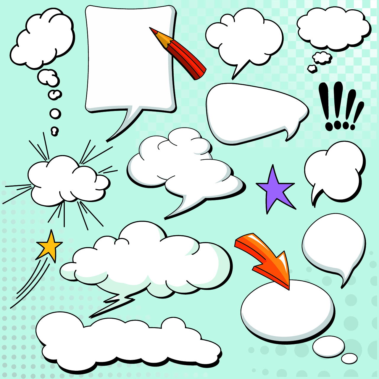 speech bubble templates dynamic cloud shapes