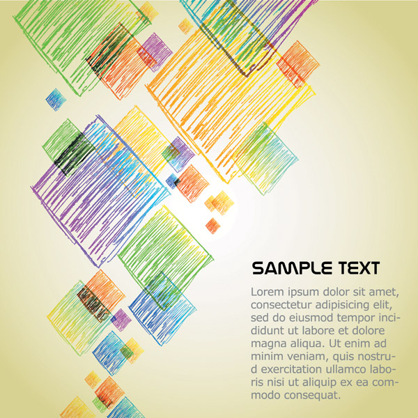 geometric background colorful flat handdrawn squares sketch