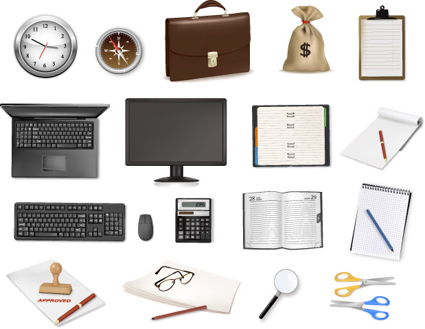 office icons modern object symbols sketch