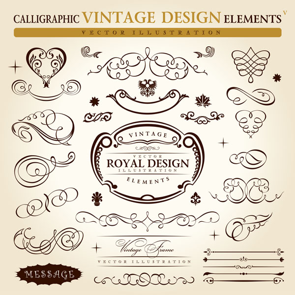 decorative elements templates vintage elegant curves symmetric shapes