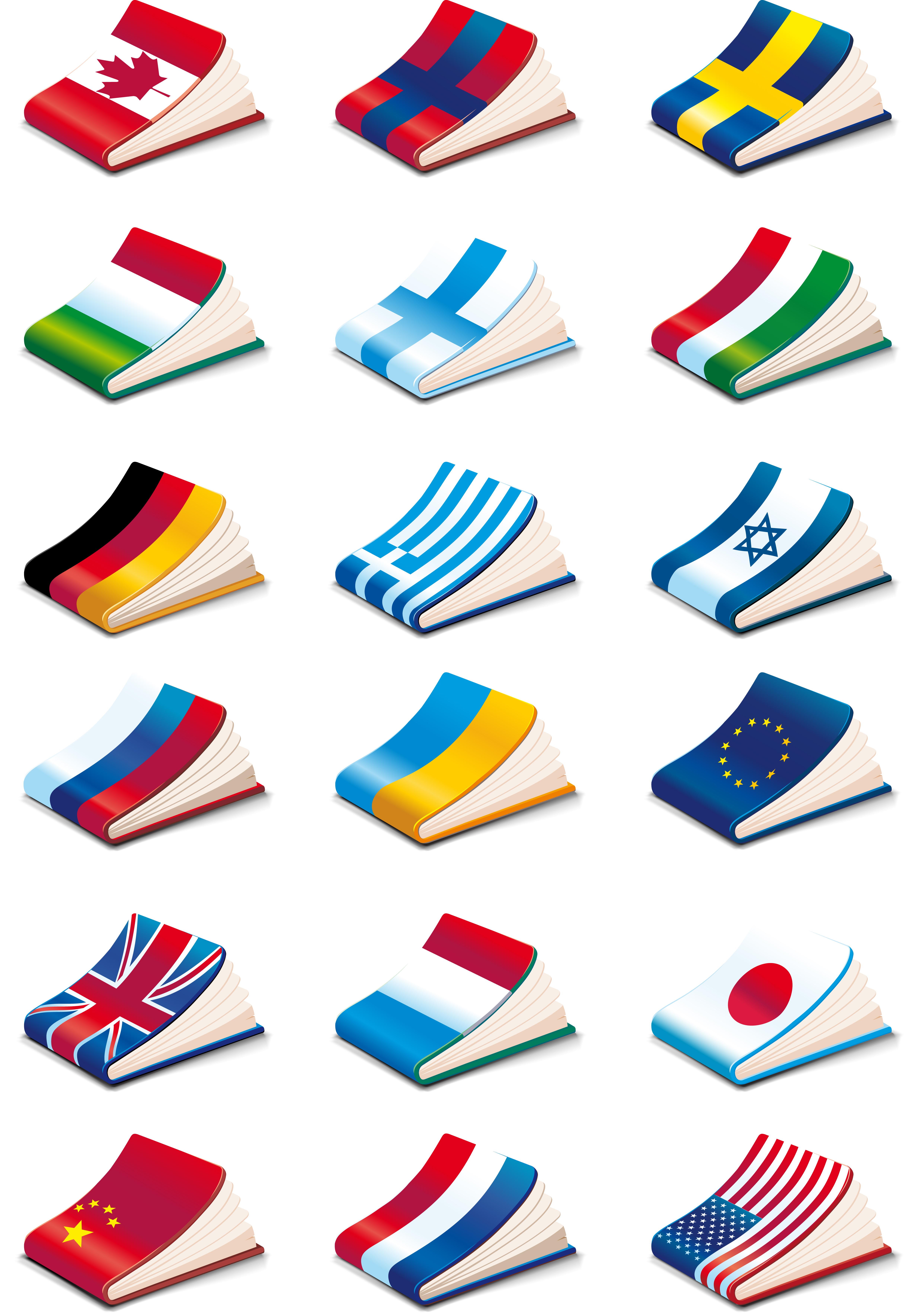 notebook templates nations flags decor shiny colorful 3d