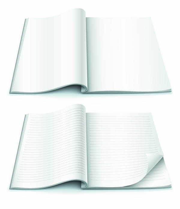 book pages icons blank 3d modern design