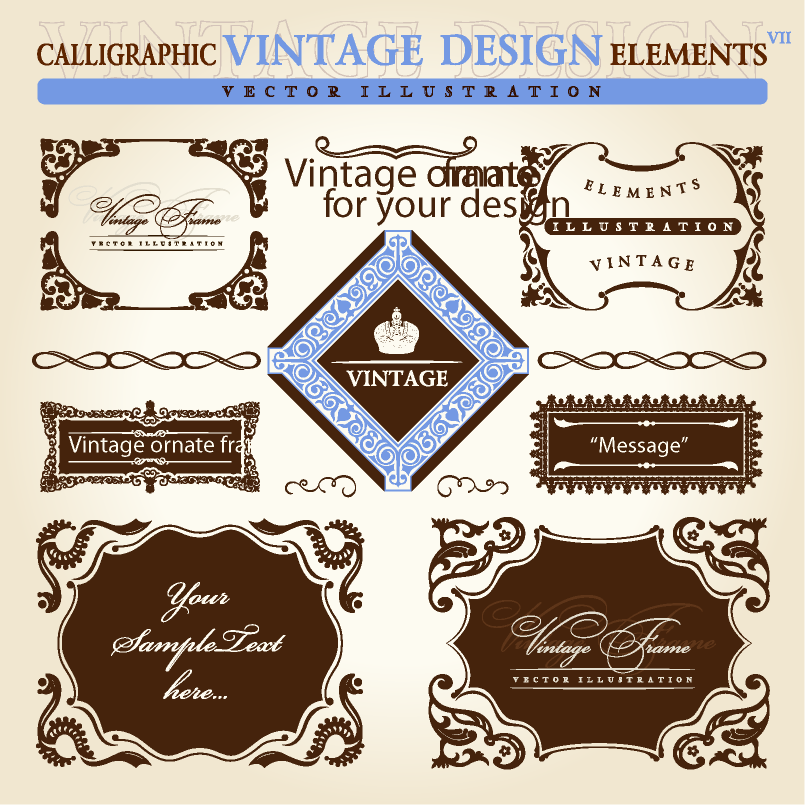 decorative frame templates vintage elegant symmetric decor