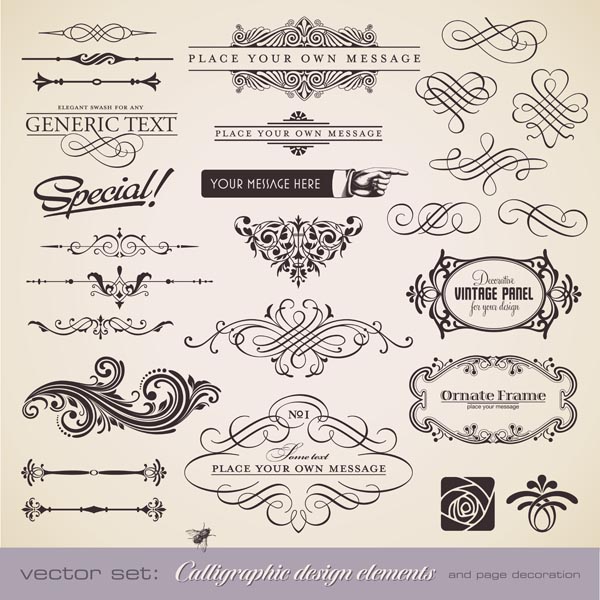 decorative elements templates classical elegant symmetric curves