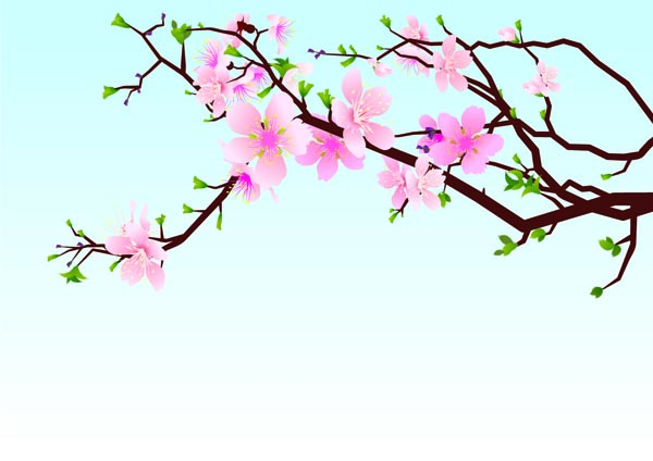 cherry blossom painting colorful oriental decor