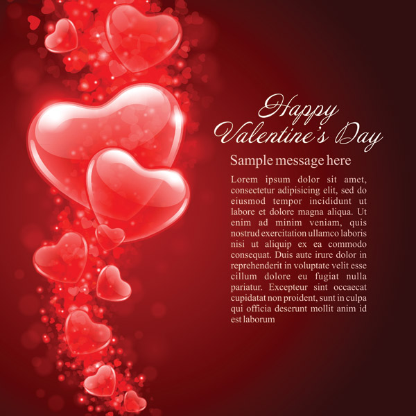 valentines background templates elegant red hearts decor