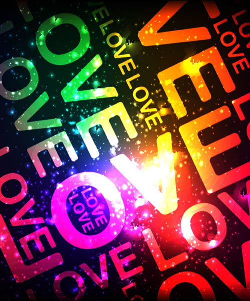 love background sparkling colorful light effect texts decor