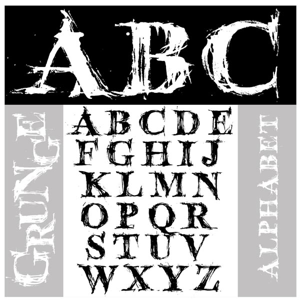 alphabet background grunge inks decor retro design