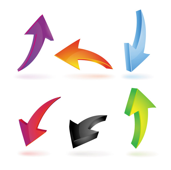 directional arrow templates modern colorful dynamic 3d design