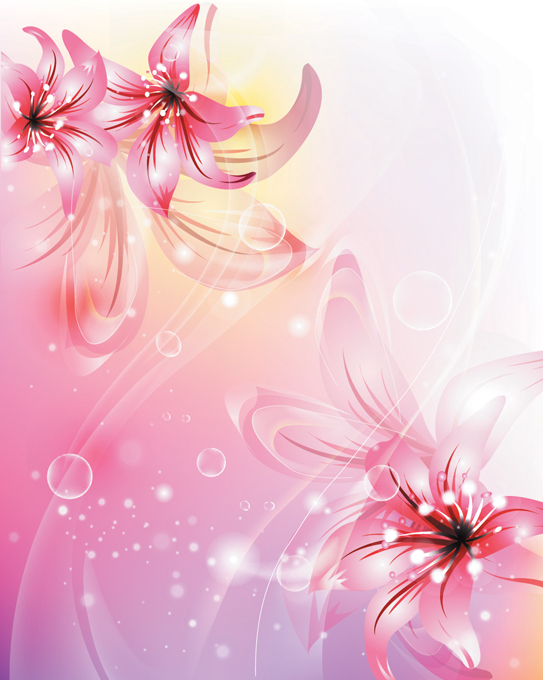 flowers background modern sparkling bokeh petals decor