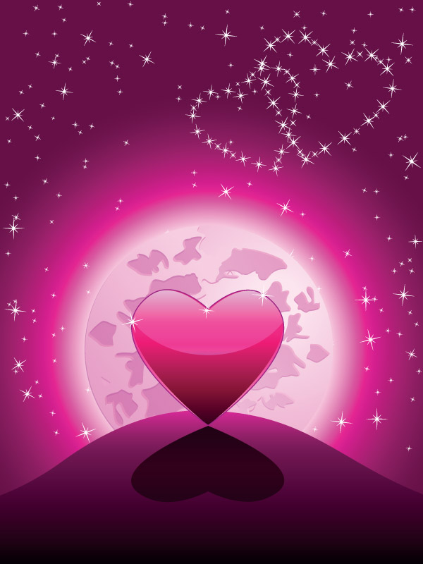 valentine background sparkling star lights heart earth decor