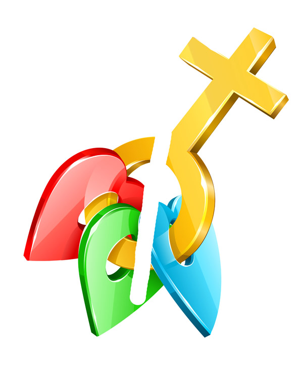 love icon male heart symbols shiny colorful 3d