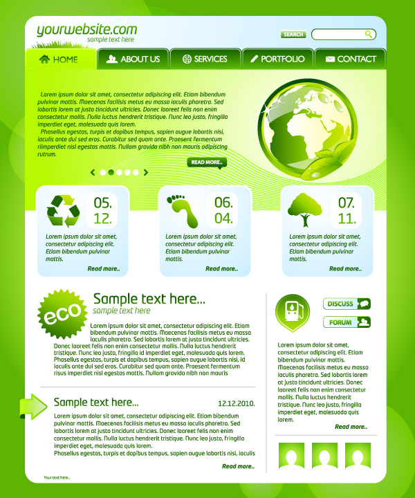 environment website template ecology elements decor green design