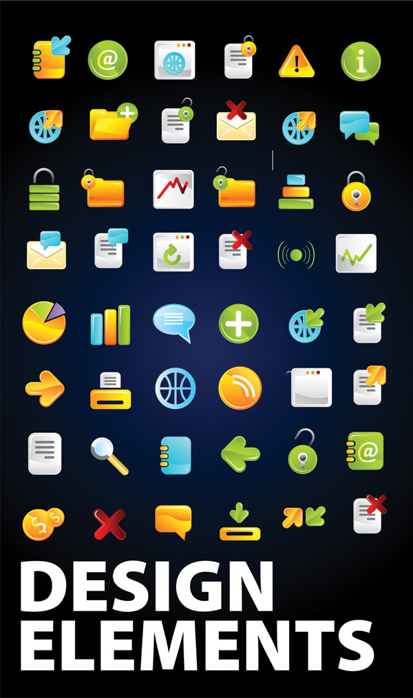 logotypes icons collection colorful abstract geometric decor