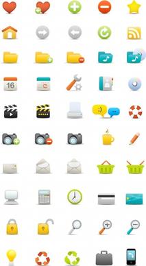 computing icons collection colored modern flat design