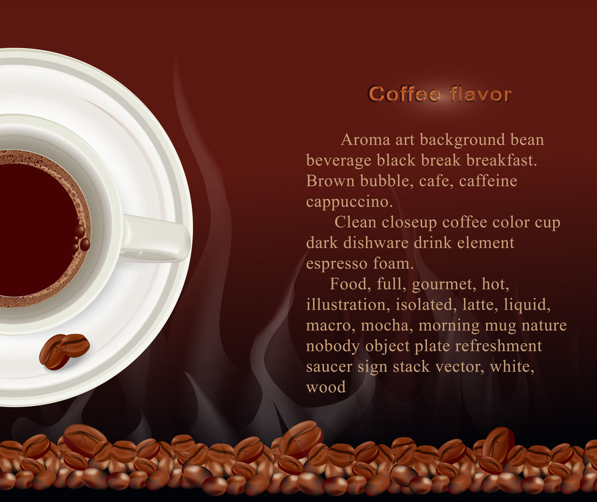 coffee advertising backgrounds classical dark cup beans decor