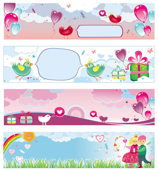 romance background templates love symbols decor multicolored retro