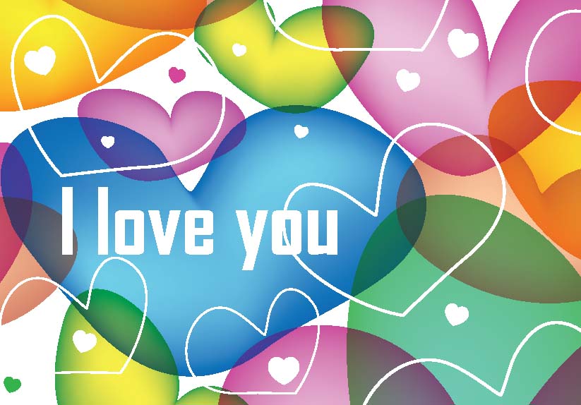 love background templates colorful dynamic hearts layout