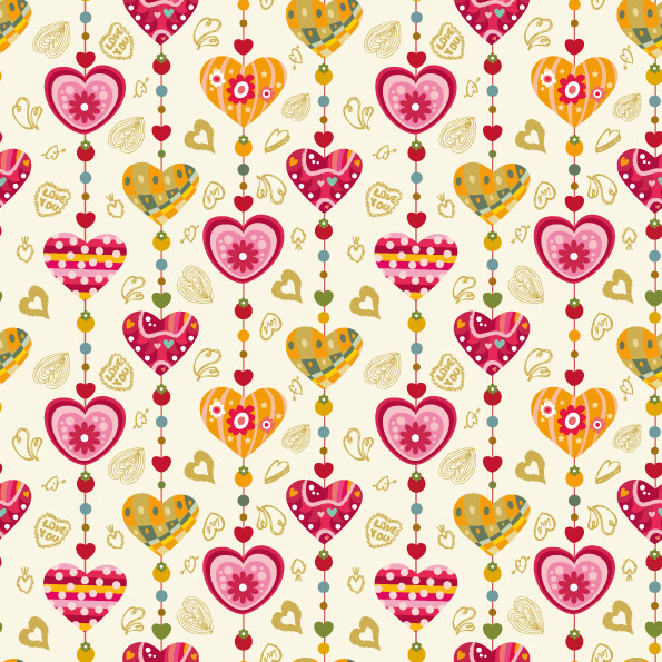 valentines background templates colorful handdrawn hearts decor