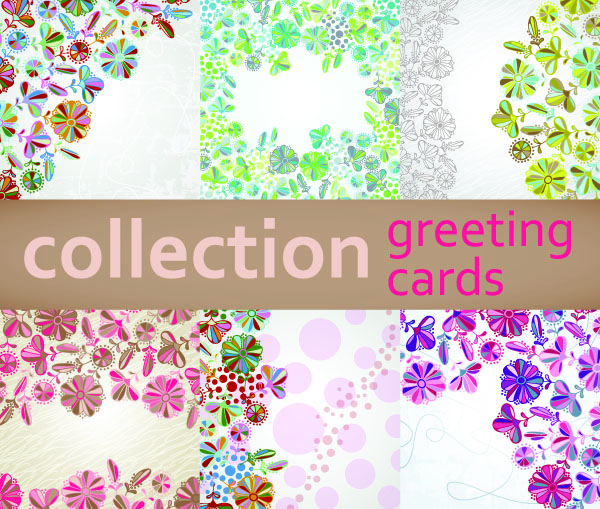 flora card templates colorful petals decor