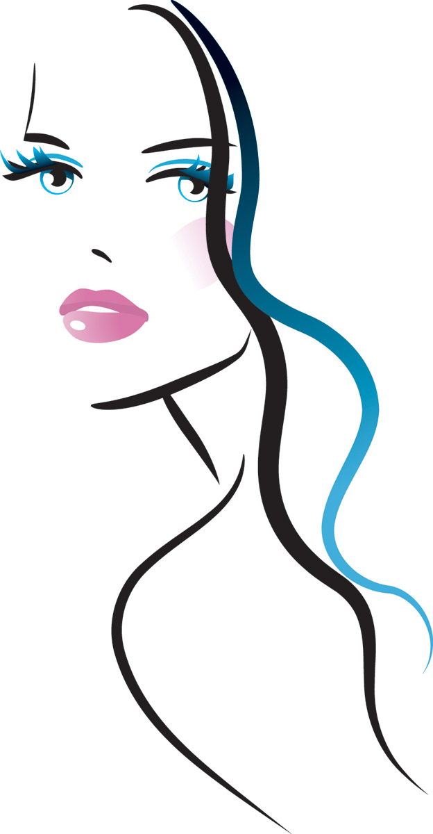 lady painting flat handdrawn curves draft