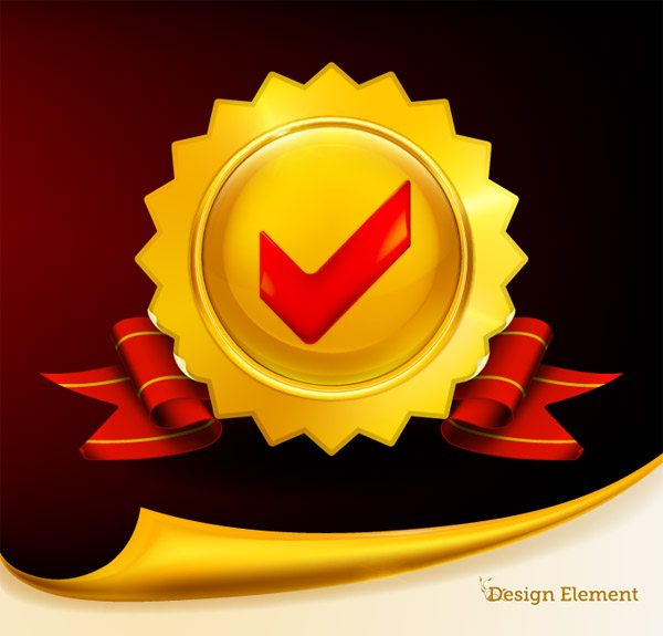 medal background elegant red golden 3d sketch