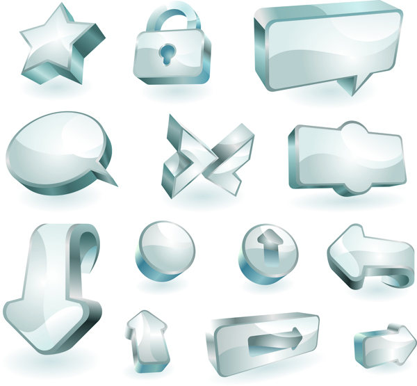 sign icons templates modern 3d gray shapes