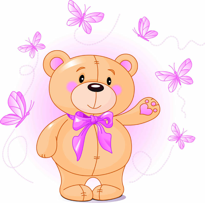 teddy bear icons cute colored cartoon design