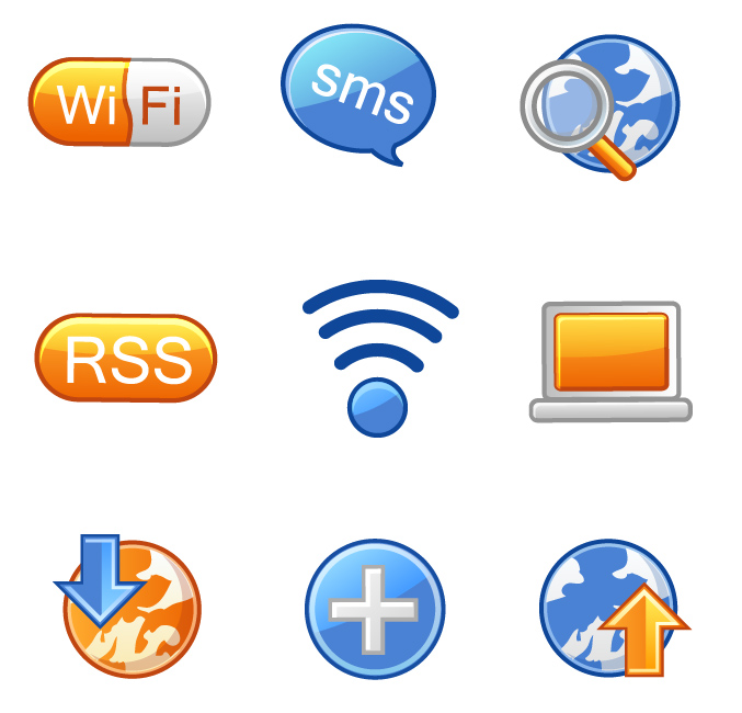 digital icons templates modern colored flat shapes