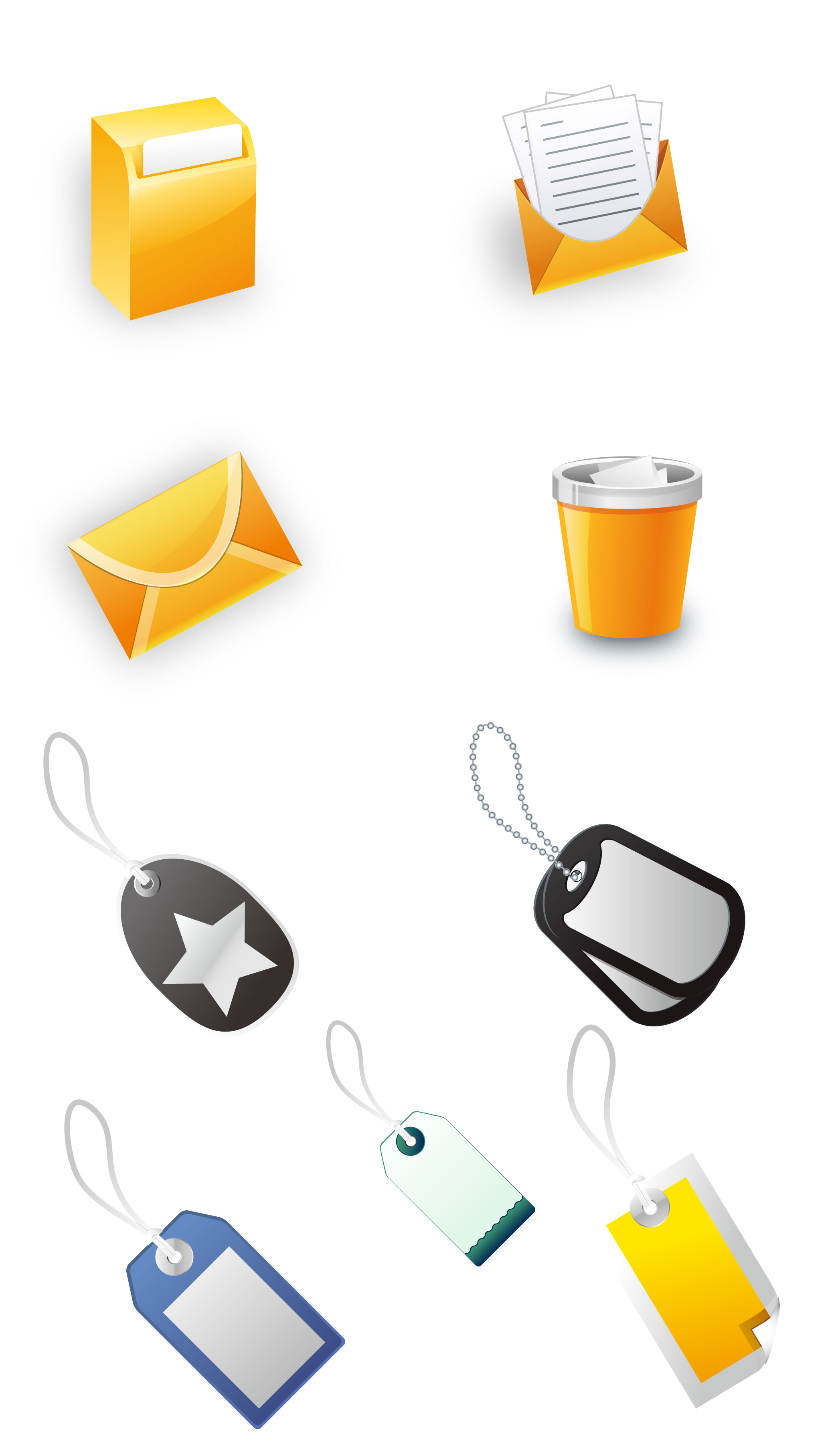 office objects icons modern 3d sketch