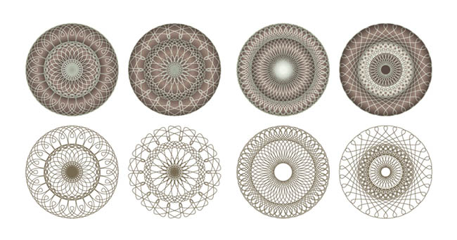 kaleidoscope pattern templates symmetric illusive seamless circles sketch