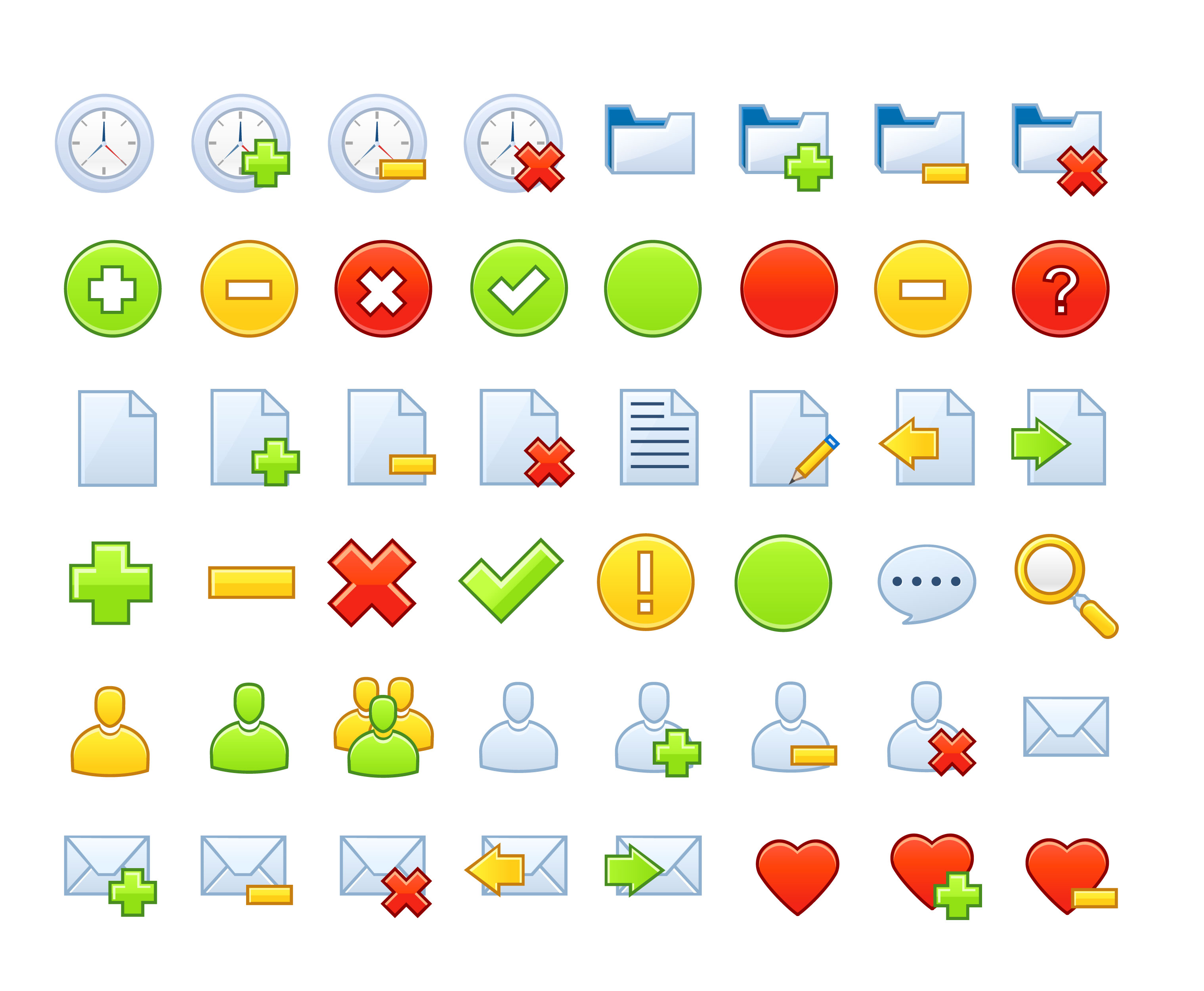 user interface icons collection simple colorful flat shapes