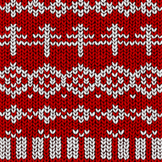 woolen pattern classical red white decor