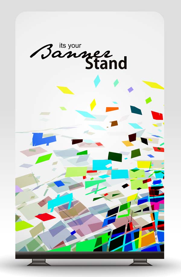 banner template standee shape modern colorful dynamic decor