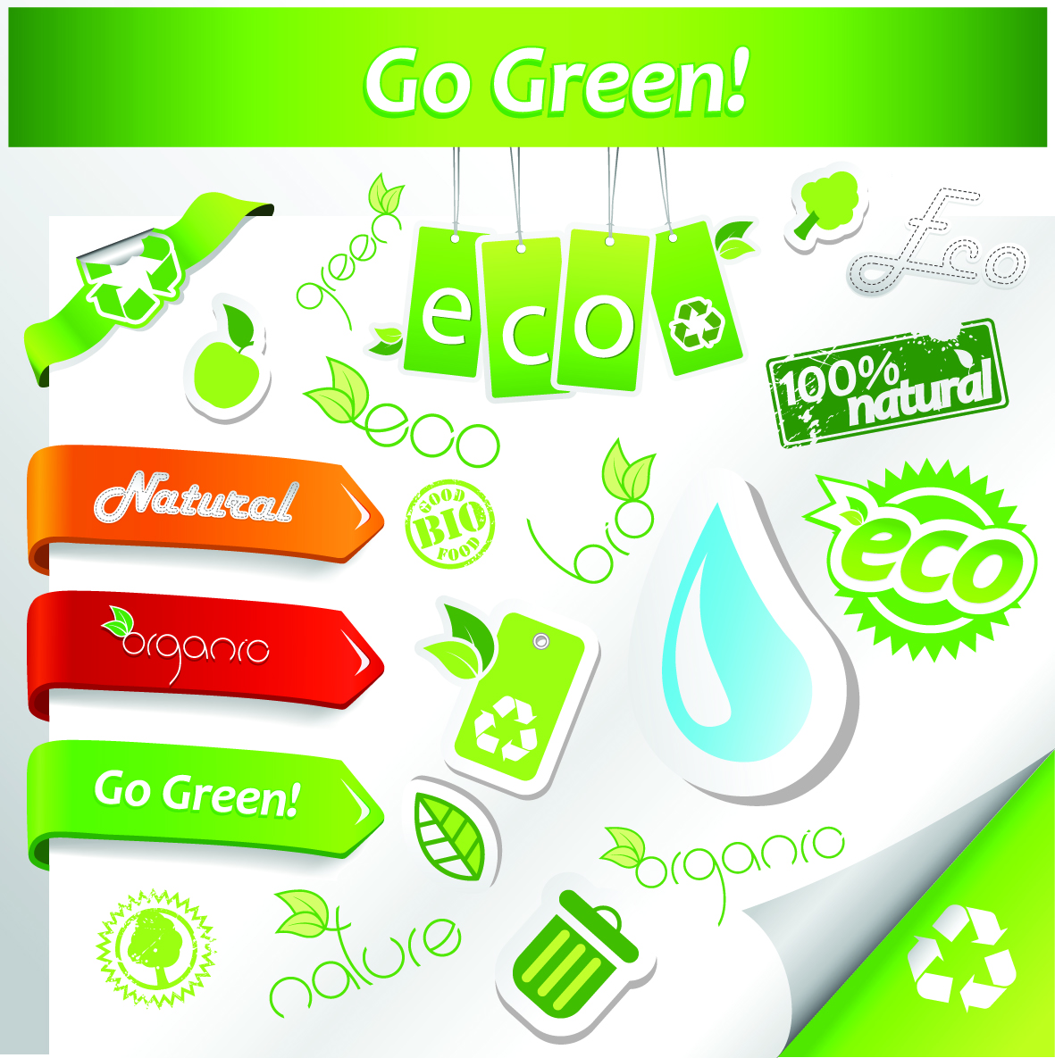 eco design elements modern colored paper cut tags