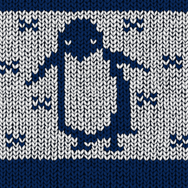 woolen pattern template penguin icon blue white decor