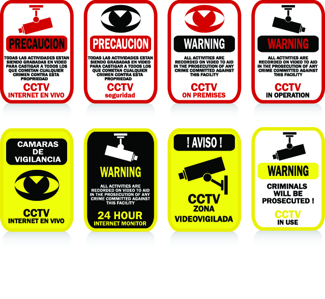 warning banners camera eye sketch