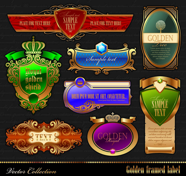 european labels templates retro elegant luxury design