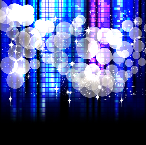 decorative background sparkling bubble lights blue bokeh decor