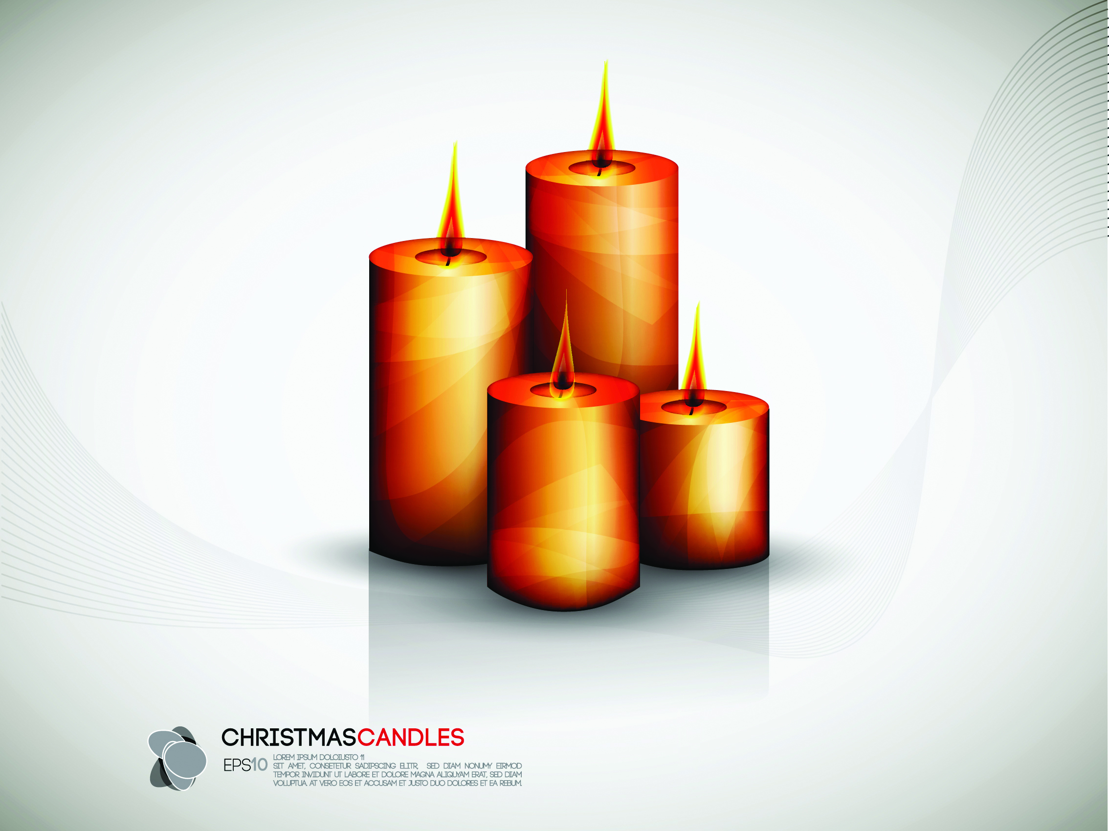 candles background colored modern 3d sketch