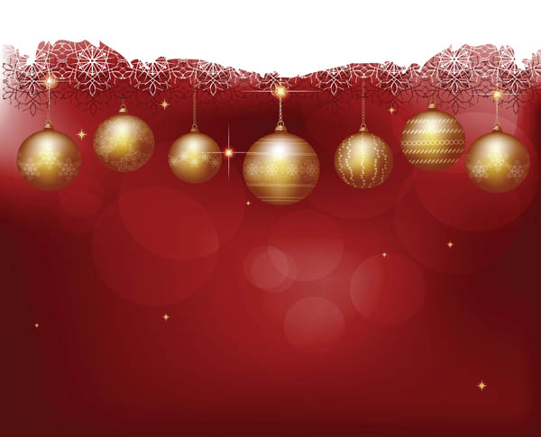 christmas background shiny golden baubles bokeh decor