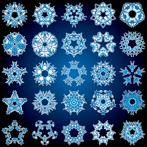 christmas background snowflakes shaped design elements flat symmetric