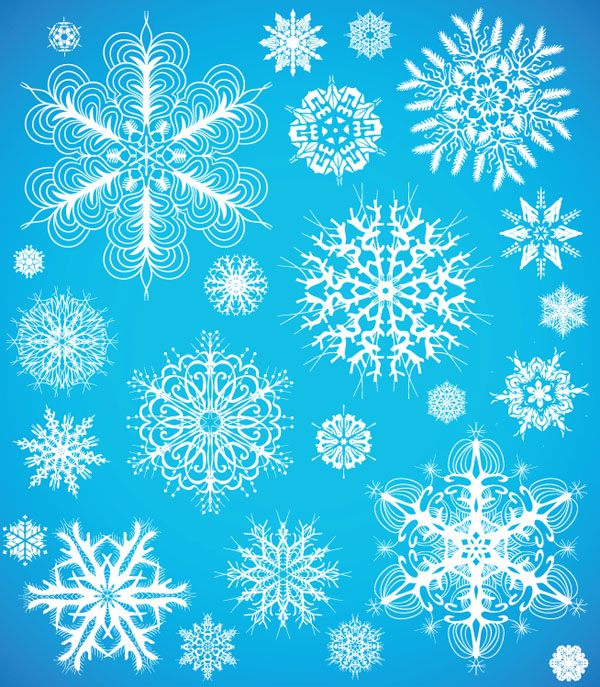 snowflakes background templates flat classical shapes decor