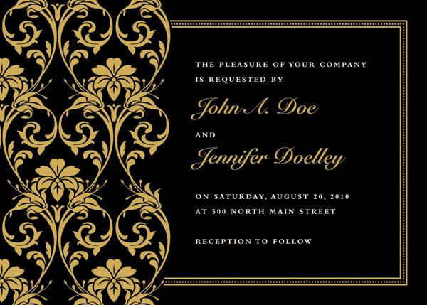 invitation card template elegant black golden decor