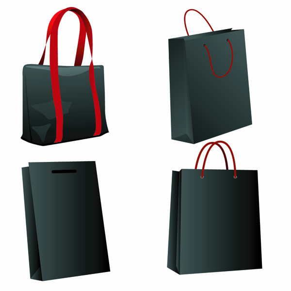 shopping bags icons black 3d design